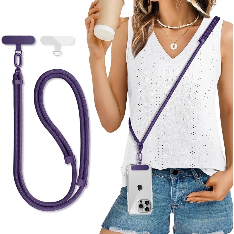 Phone Bag Crossbody - Uniwersalna Regulowana Smycz do Telefonu, Sznurek