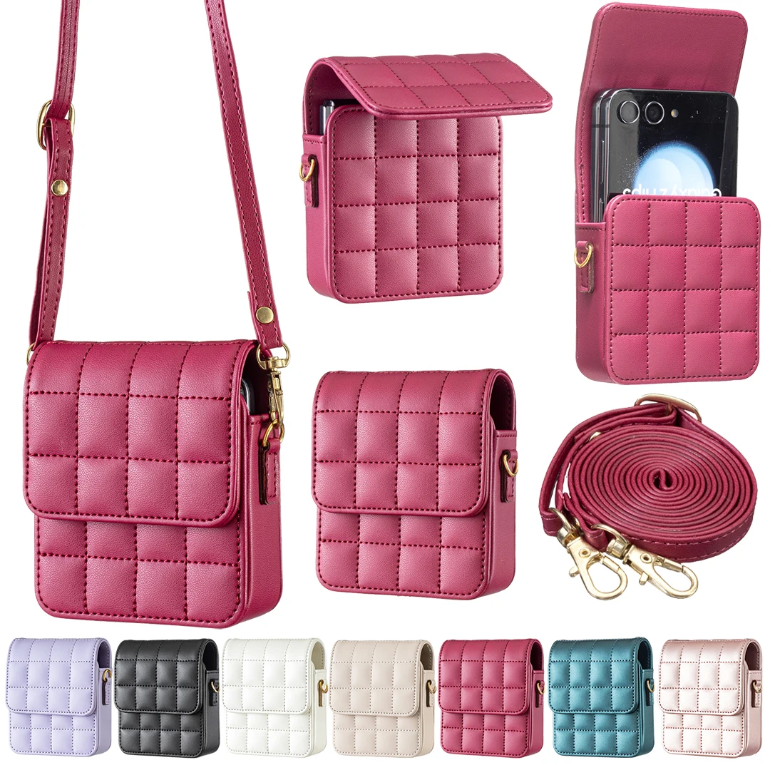 Phone Bag Crossbody - Skórzana torebka na telefon z paskiem