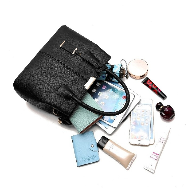Top Handle Structured - Torba damska z ekoskóry z uchwytem